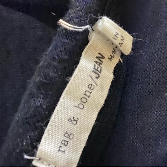 Rag & bone The Knit Long Sleeve Tee in Navy/Black Midnight Blue Long Sleeve Tee - Picture 7 of 7